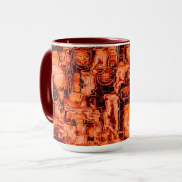 Abstrakt zeichnend Mosaik in Korallentönen Tasse
