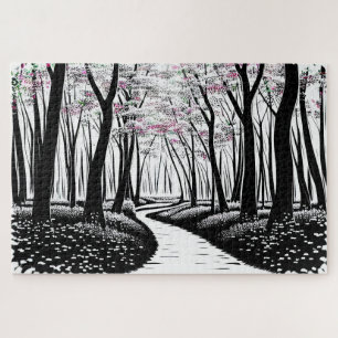 Abstrakt Zeichnend Silhouette Bäume mit Lila