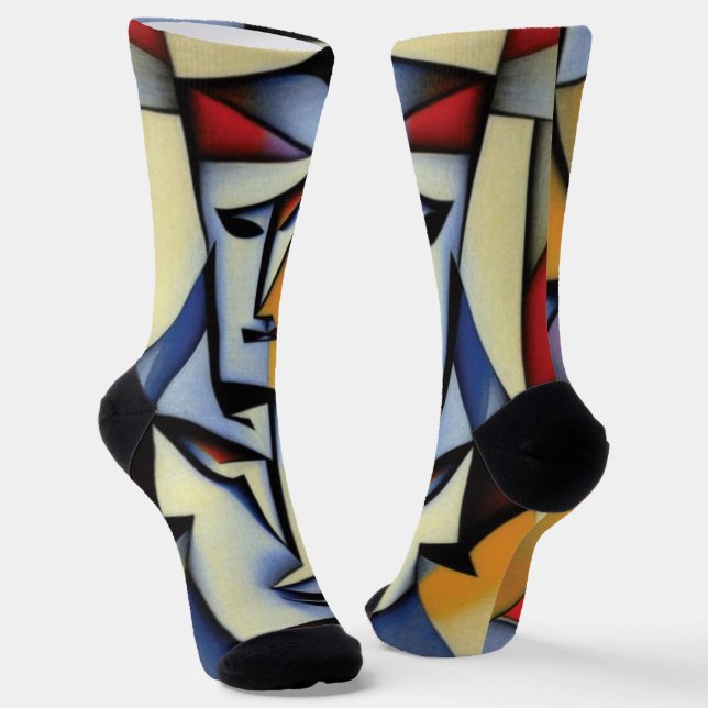 Abstrakt Zen Kubist Socken (Gewinkelt)