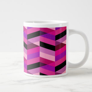 Abstrakt Zickzack/Herringbone   Purpur und Violett Jumbo-Tasse