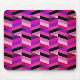 Abstrakt Zickzack/Herringbone | Purpur und Violett Mousepad