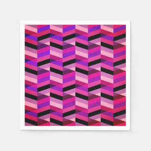 Abstrakt Zickzack/Herringbone   Purpur und Violett Serviette