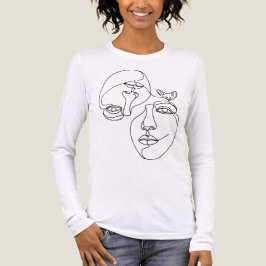 Abstrakte 1-Line-Gesichter mit Fennec Fox Tri-Blend Shirt