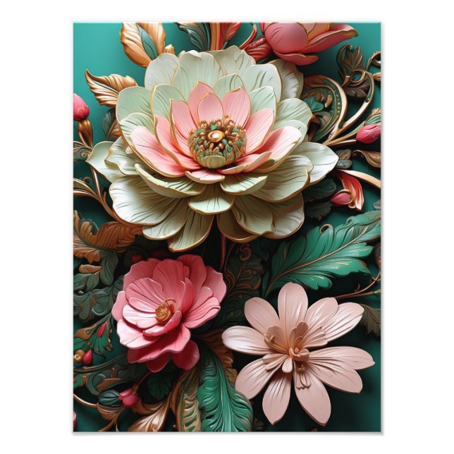 Abstrakte 3D-Blume Fotodruck (Vorne)