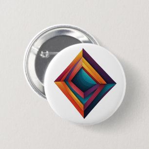 Abstrakte 3D-Geometrie-Diamant-Gradient-Kunst Button