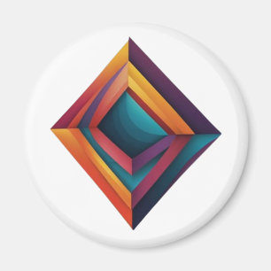 Abstrakte 3D-geometrische Diamant-Gradient-Kunst Magnet