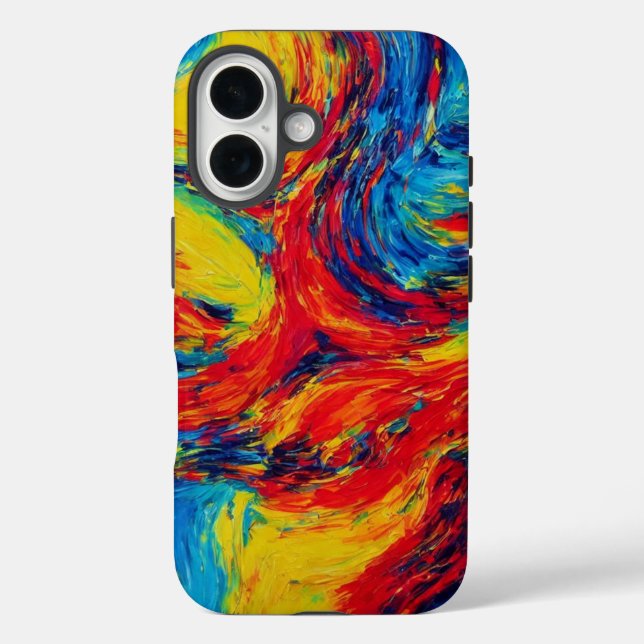 Abstrakte 3D-Ölmalerei iPhone 16 Hülle (Rückseite)
