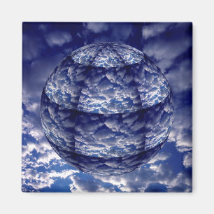 Abstrakte 3D-Wolkenkugel Magnet