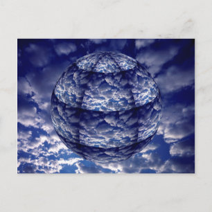 Abstrakte 3D-Wolkenkugel Postkarte