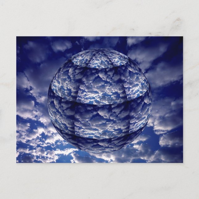 Abstrakte 3D-Wolkenkugel Postkarte (Vorderseite)
