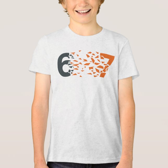 Abstrakte 67 Typografie Tri-Blend Shirt (Vorderseite)