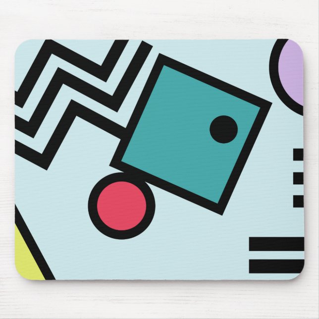 Abstrakte 80ermemphis-Popkunst-Artgraphiken Mousepad (Vorne)