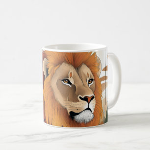 abstrakte Abbildung eines Löwengesichts Kaffeetasse