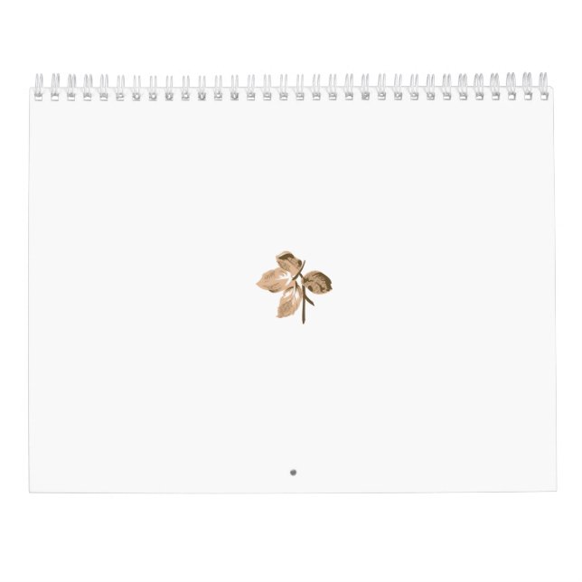 Abstrakte Abbildung eines Zweiges in hellbeige Kalender (Rückseite)