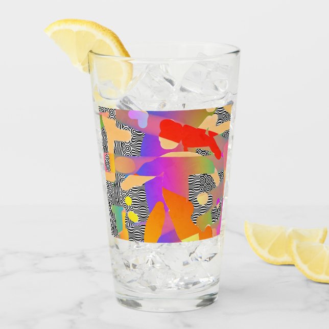 ABSTRAKTE ABBILDUNG MIT ROTEM KOPF GLAS (Vorderseite Ice)