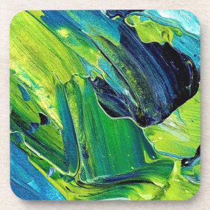Abstrakte Acrylfarbe in Blau Getränkeuntersetzer