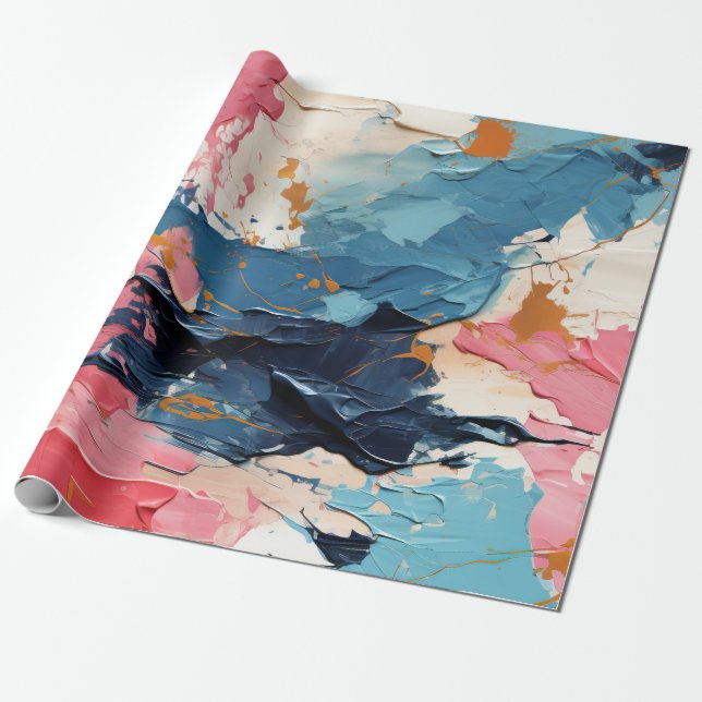 Abstrakte Acrylic Paint Splash Geschenkpapier (Ungerollt)