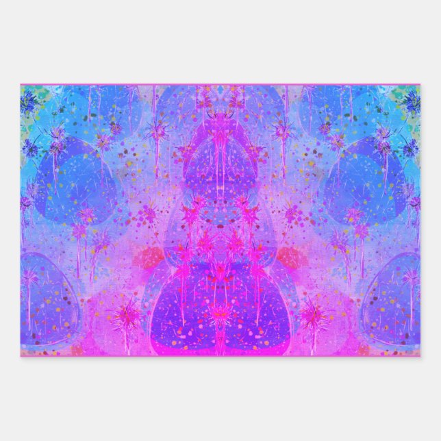 abstrakte Acrylkunst in lebhaften Farben Geschenkpapier Set (Vorderseite)