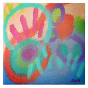 Abstrakte Acrylmalerei des Glücks Fliese