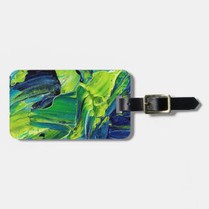Abstrakte Acrylmalerei in Blau Gepäckanhänger