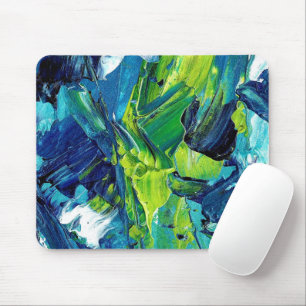 Abstrakte Acrylmalerei in Blau Mousepad