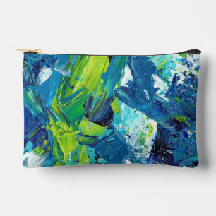 Abstrakte Acrylmalerei in Blau Zubehörtasche