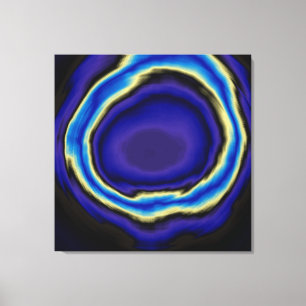 Abstrakte Acrylmalerei mit Blauer Spirale 2 Leinwanddruck