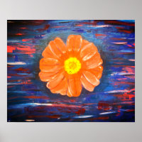 Abstrakte Acrylmalerei mit Blume