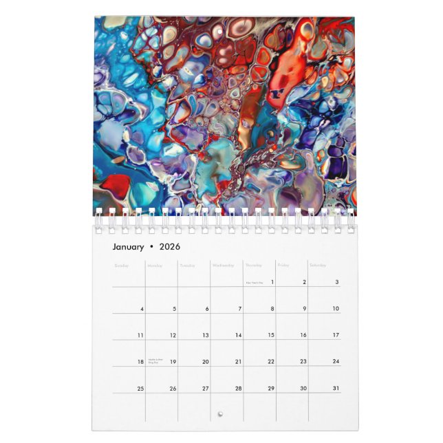 Abstrakte Acrylmalereien Art Calendar Kalender (Jan 2026)