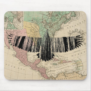 Abstrakte Adlerbaum-Silhouetten Vintage-USA-Karte Mousepad