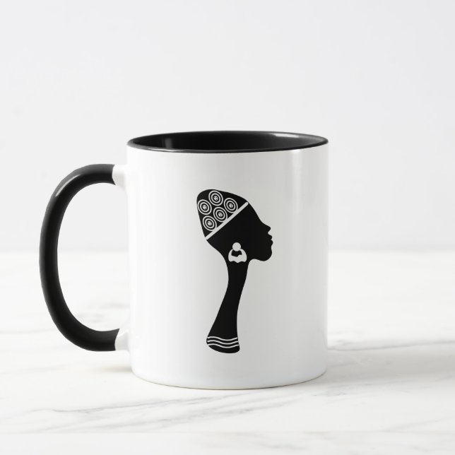 Abstrakte Afrikanerin Tasse (Links)