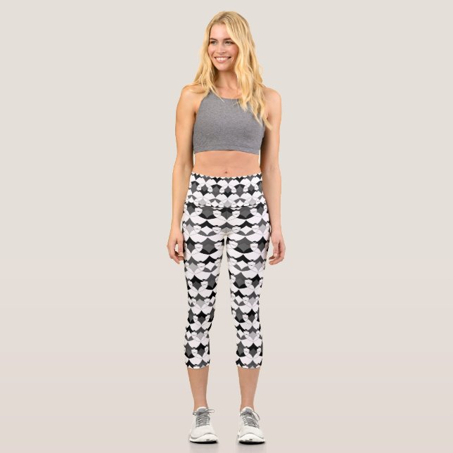 Abstrakte afrikanische Ethno Capri Leggings (Vorderseite)