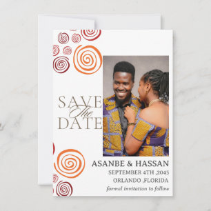 Abstrakte afrikanische Form Hochzeit Save the Date