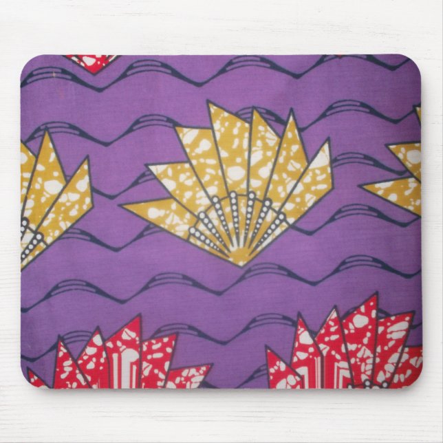 Abstrakte afrikanische Kunst: Lila Passionswellen Mousepad (Vorne)