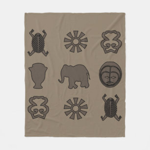 Abstrakte afrikanische Ornamente und Tierkunst Fleecedecke