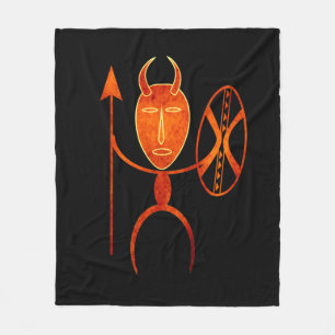 Abstrakte afrikanische primitive Silhouettenkunst Fleecedecke