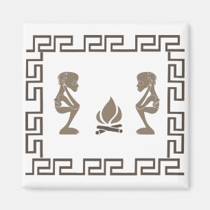 Abstrakte afrikanische primitive Stammeszene Magnet