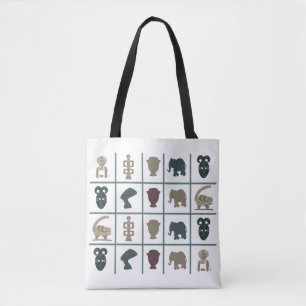 Abstrakte afrikanische Stammes-Symbole und Tierkun Tasche