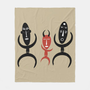 Abstrakte afrikanische Stammes-Tanz-Silhouette Fleecedecke