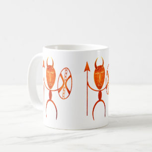 Abstrakte afrikanische Stammeskrieger-Kunst Kaffeetasse