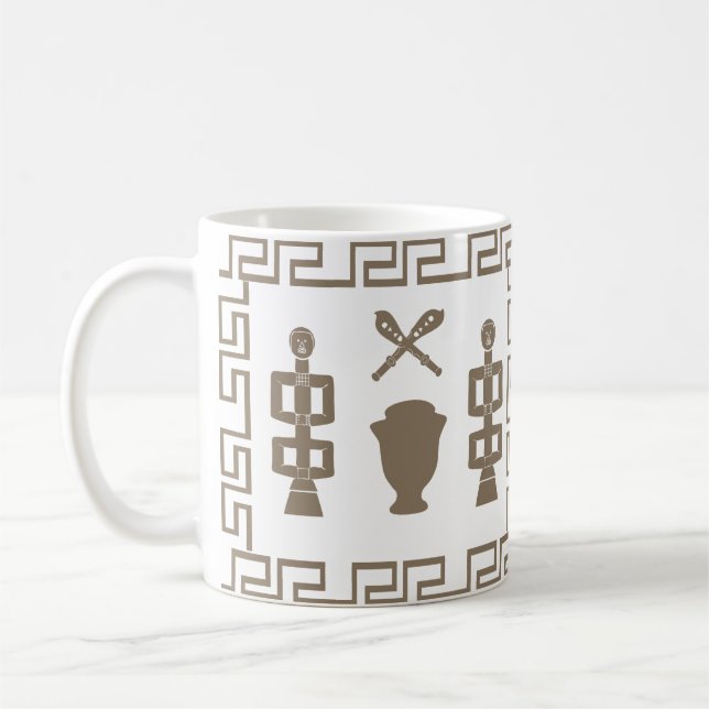 Abstrakte afrikanische Stammeskunst Kaffeetasse (Links)