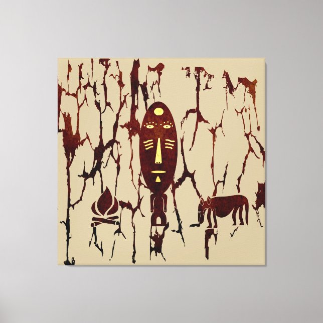 Abstrakte afrikanische Stammeskunst Leinwanddruck (Vorderseite)