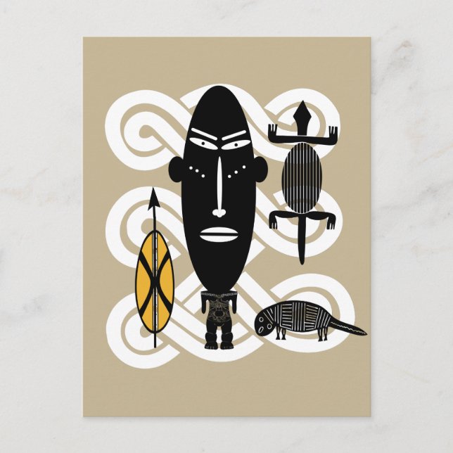 Abstrakte afrikanische Stammeskunst Postkarte (Vorderseite)