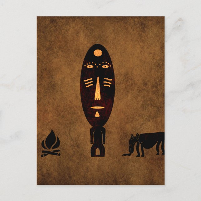 Abstrakte afrikanische Stammeskunst Postkarte (Vorderseite)