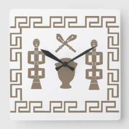 Abstrakte afrikanische Stammeskunst Quadratische Wanduhr