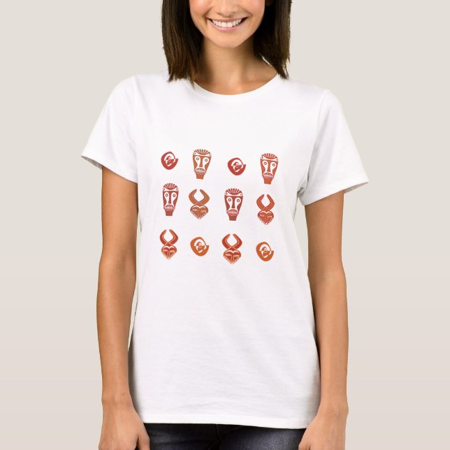Abstrakte afrikanische Stammeskunst T-Shirt (Vorderseite)