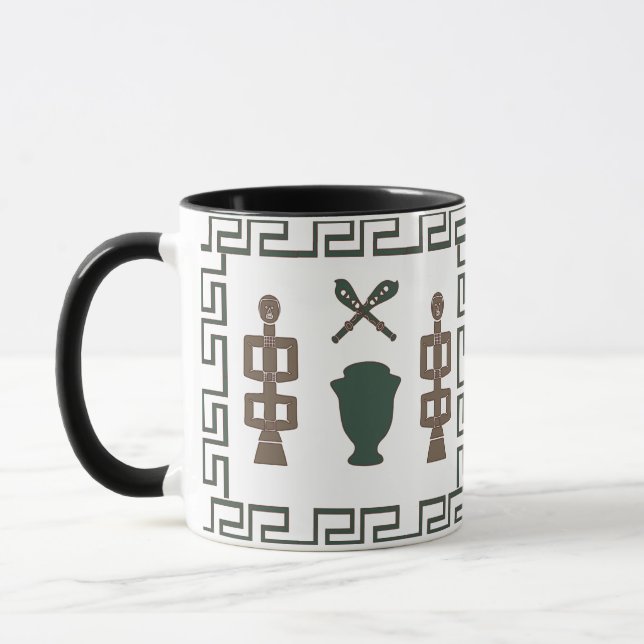 Abstrakte afrikanische Stammeskunst Tasse (Links)