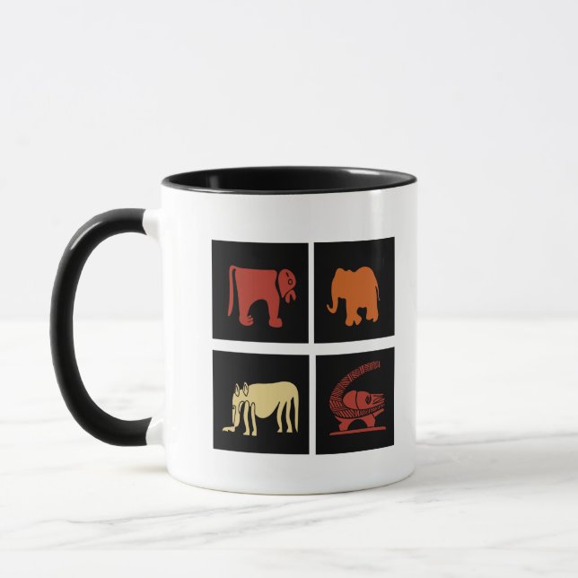 Abstrakte afrikanische Stammeskunst Tasse (Links)