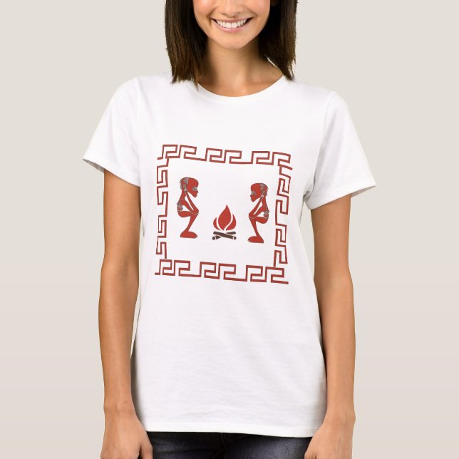 Abstrakte afrikanische Stammeszene T-Shirt (Vorderseite)