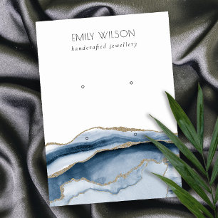 Abstrakte Agate Navy Gold 2 Stuhlvorführung Visitenkarte